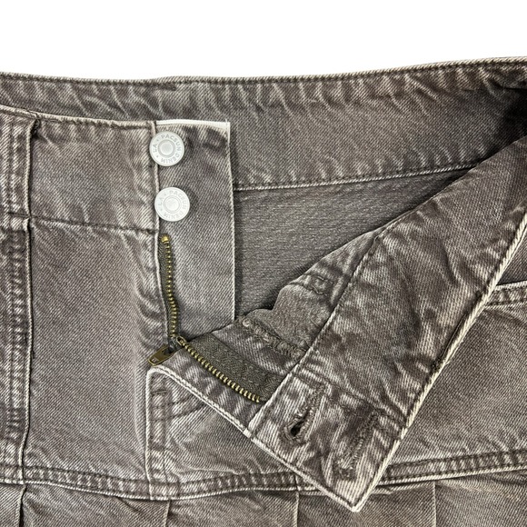 PacSun Brown Low-Rise Denim Micro Mini Skirt Sz 27" Pleated Y2K Grunge Cyber - Picture 4 of 15